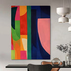 “Colorful Geometric Collision” - Color Field Painting On Canvas PT2369