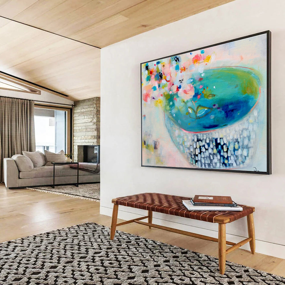 Colorful Floral - Inspired Abstract Painting On Canvas DKS062