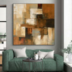 “Layered Abstract Composition” - Brown, Beige, Gray Abstract Layered Painting PS0600