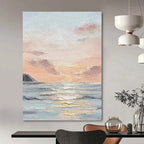“Pastel Sky and Sea Landscape” - Impressionist - Style Painting On Canvas PT1144