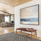 “Beige - Blue Abstract Horizon” - Abstract Landscape - Painting On Canvas PT1730