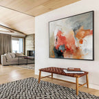 “Red And Earthy Abstract” - Abstract Painting On Canvas DKS515