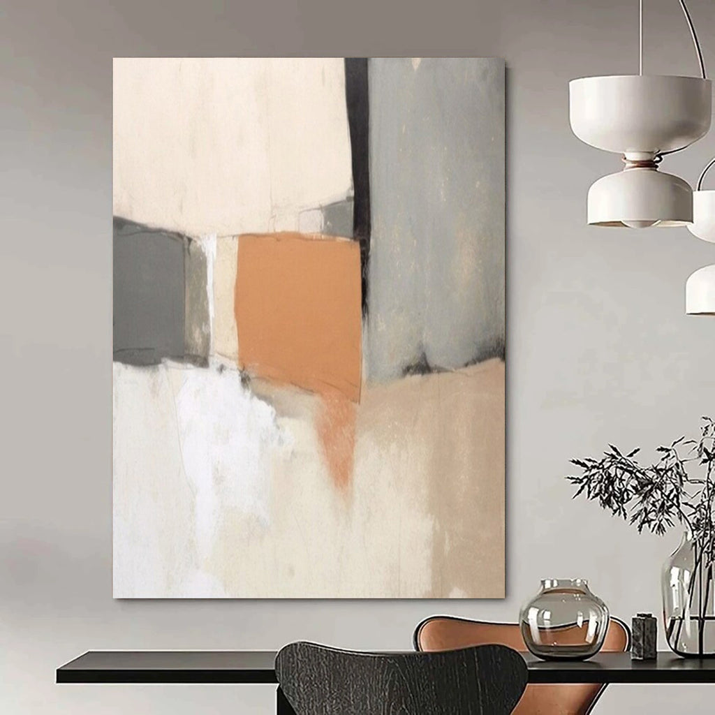 Muted Tones, "Soft Geometry" – Abstract Geometric Painting On Canvas PS1040