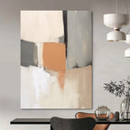 Muted Tones, "Soft Geometry" – Abstract Geometric Painting On Canvas PS1040