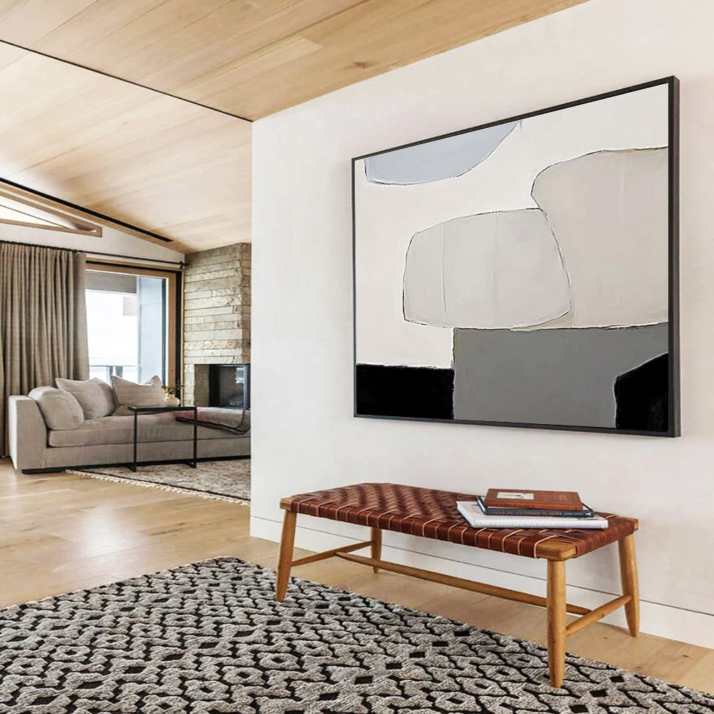 “Soft - Toned Minimalist Abstract Shapes” - Minimalist Abstract Painting, Great for Nursery & Guest Room DKS597
