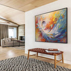 “Colorful Impasto Swirl” - Impasto Abstract Painting On Canvas DKS870