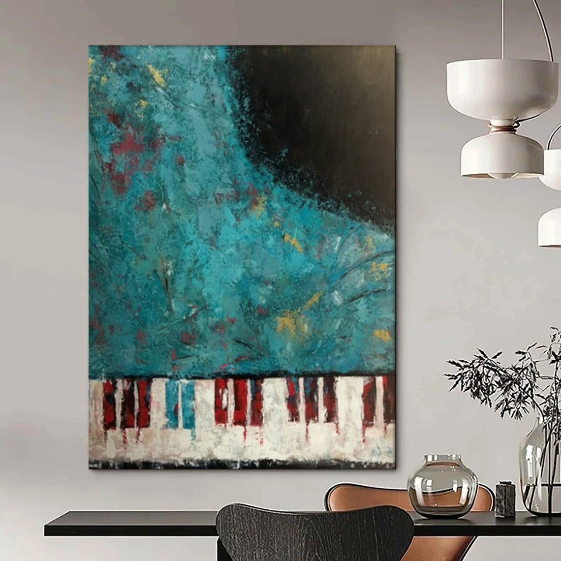 “Abstract Piano Keys” - Abstract Expressionist Painting On Canvas PT1998