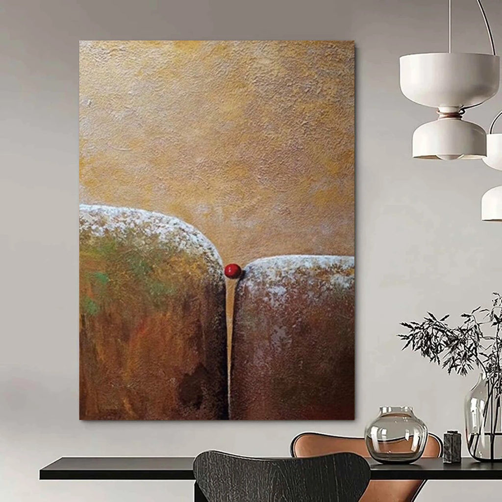 “Brown - Textured Minimalism” - Surrealist - Inspired Painting On Canvas DS033