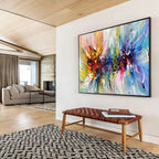 “Colorful Swirling Florals” - Abstract Expressionist - Painting On Canvas PT1776