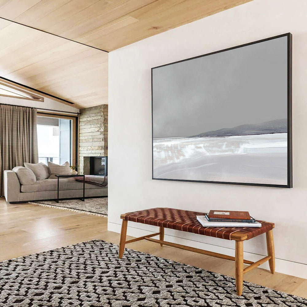 “Monochrome Gray Abstract Landscape” - Serene Abstract Painting On Canvas PT137