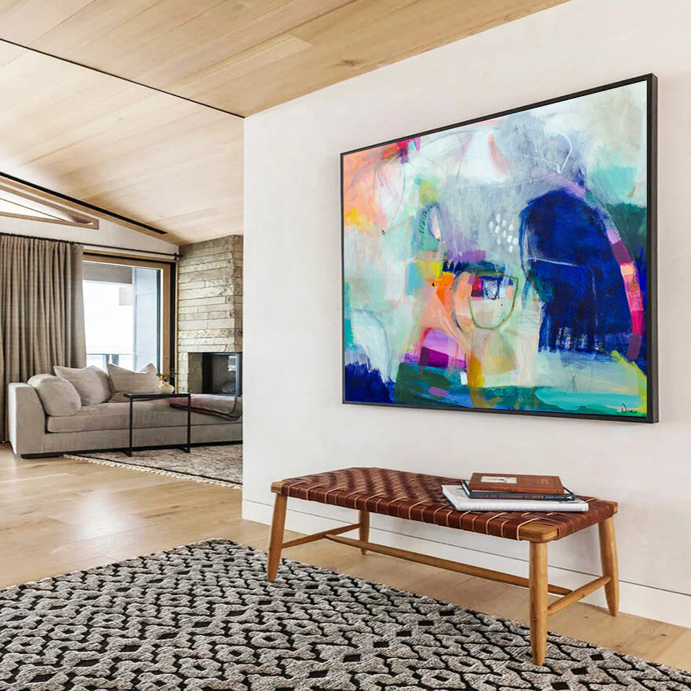 Colorful Eclectic Abstract Painting On Canvas DKS026