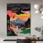 Cosmic Landscape: Color Explosion Painting On Canvas DS107