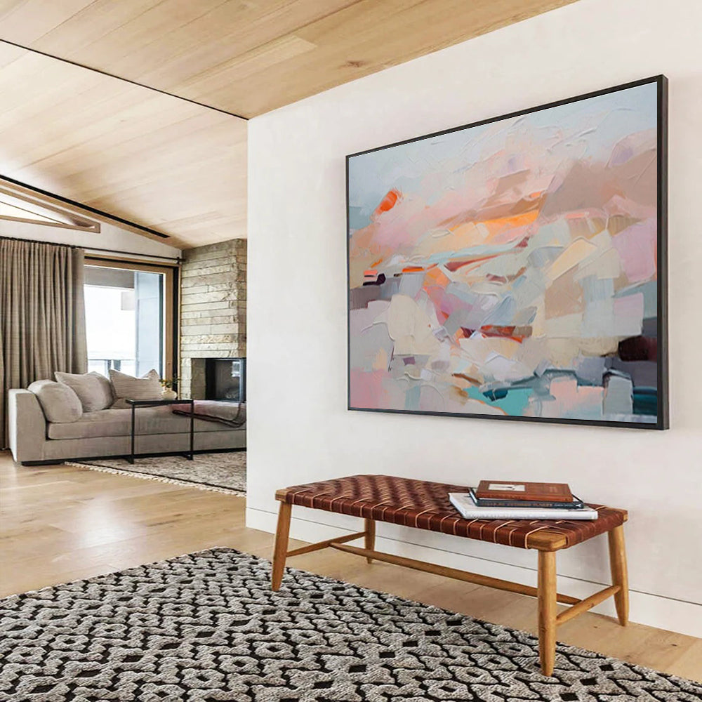 “Pastel Block Abstract” - Gentle Abstract Painting On Canvas DKS410