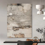 “Gray - White Textured Subtle” - Calming Abstract Painting On Canvas PS0127
