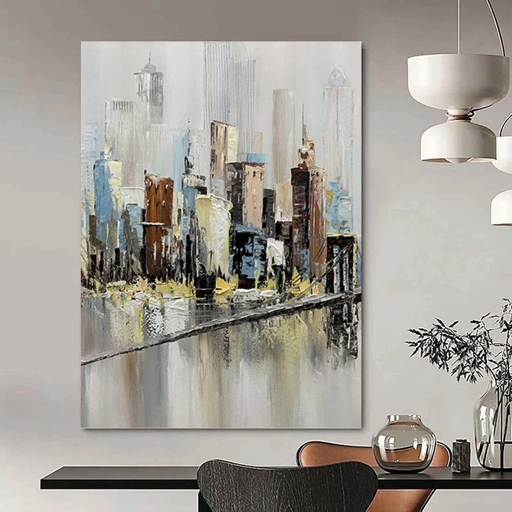 “Cityscape Impasto” Painting On Canvas PT1451