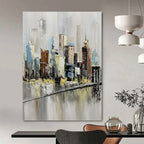 “Cityscape Impasto” Painting On Canvas PT1451