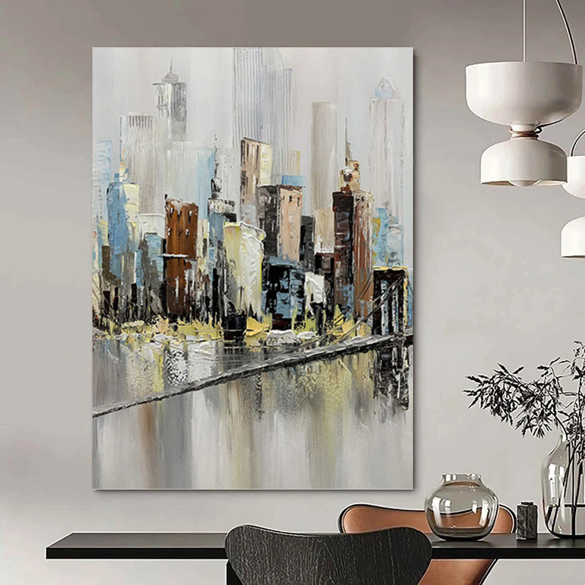 “Cityscape Impasto” Painting On Canvas PT1451