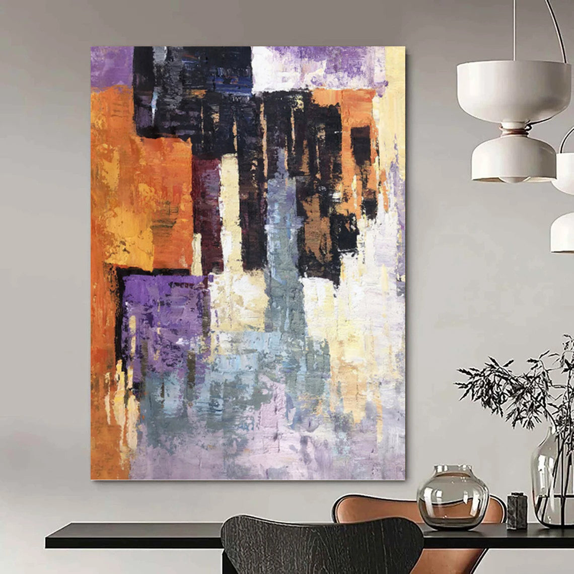 “Colorful Abstract Blocks” - Abstract Expressionist Painting On Canvas PT1305