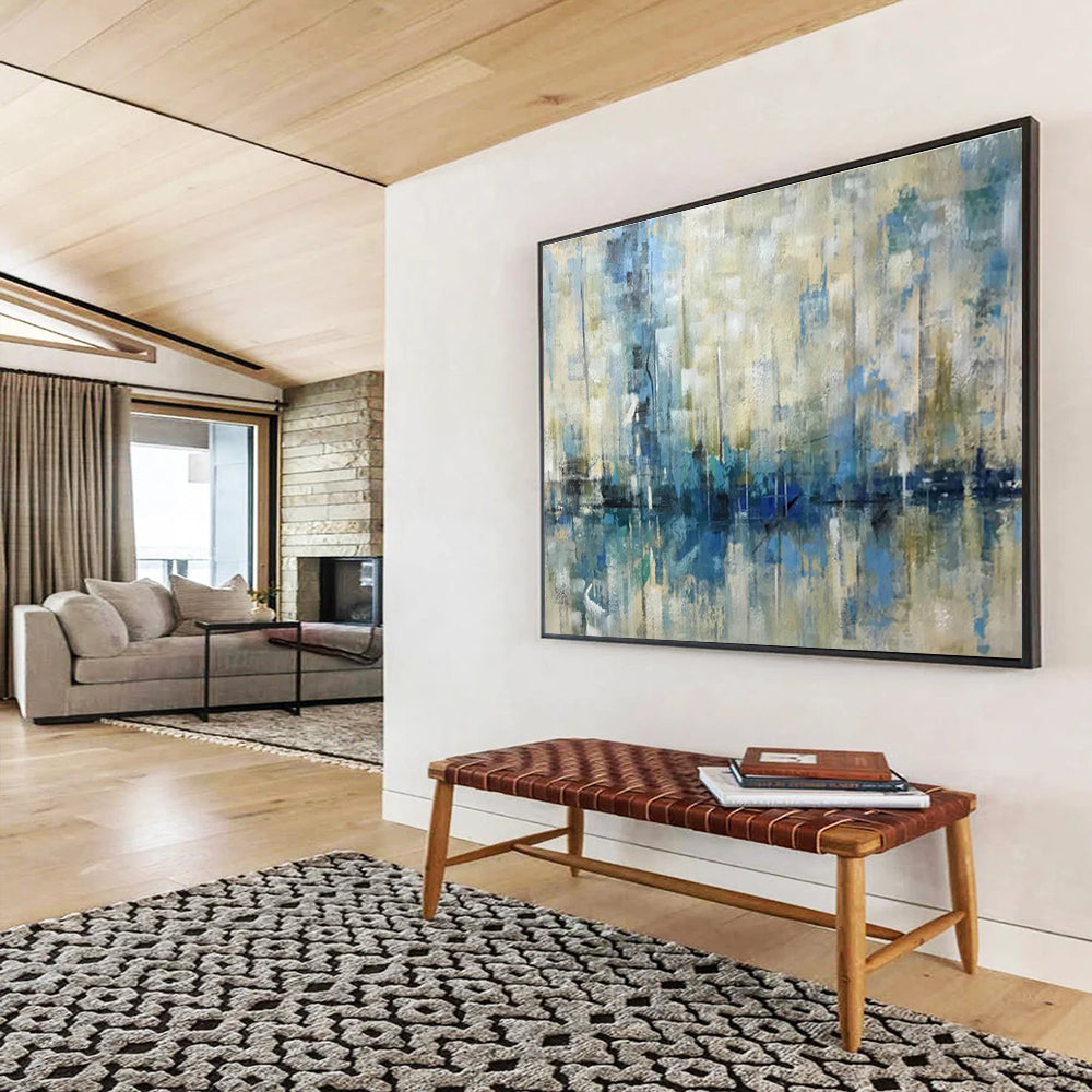 “Warm - Toned Harbor Abstract” Abstract Painting On Canvas DKS166