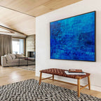 Deep Blue Abstract Painting On Canvas DKS072