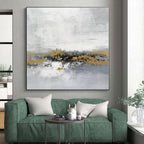 “Grey - Gold Abstract Horizon of Dreams” Painting On Canvas PS0380
