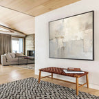 “Light Gray Abstract Composition” - Abstract Composition Painting, Fits Contemporary Hallway & Art Studio DKS624