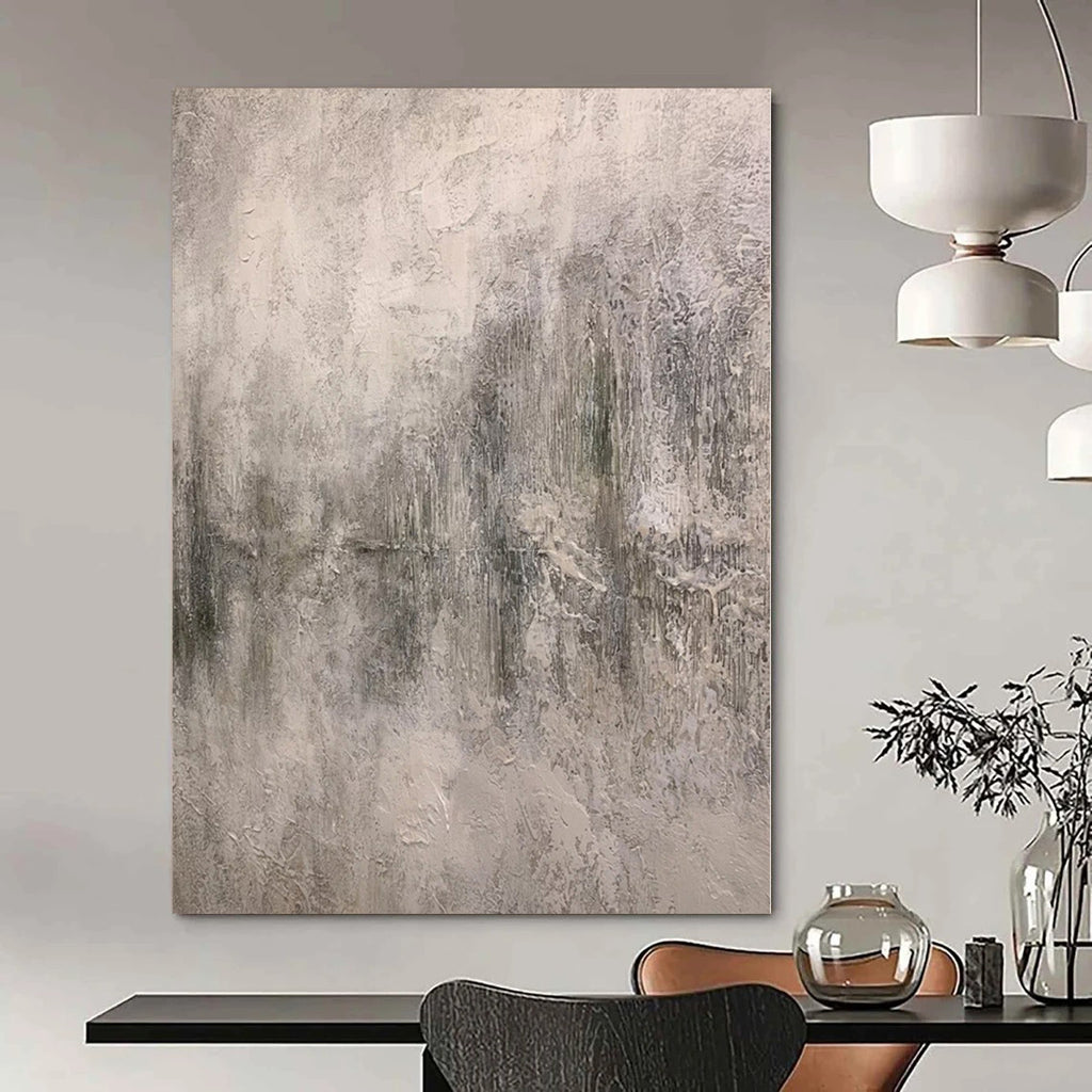 “Gray Textured Abstract” - Subtle Abstract Painting On Canvas PS0110