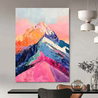 “Colorful Mountain Peaks” - Vibrant Landscape Abstract Painting On Canvas DS283