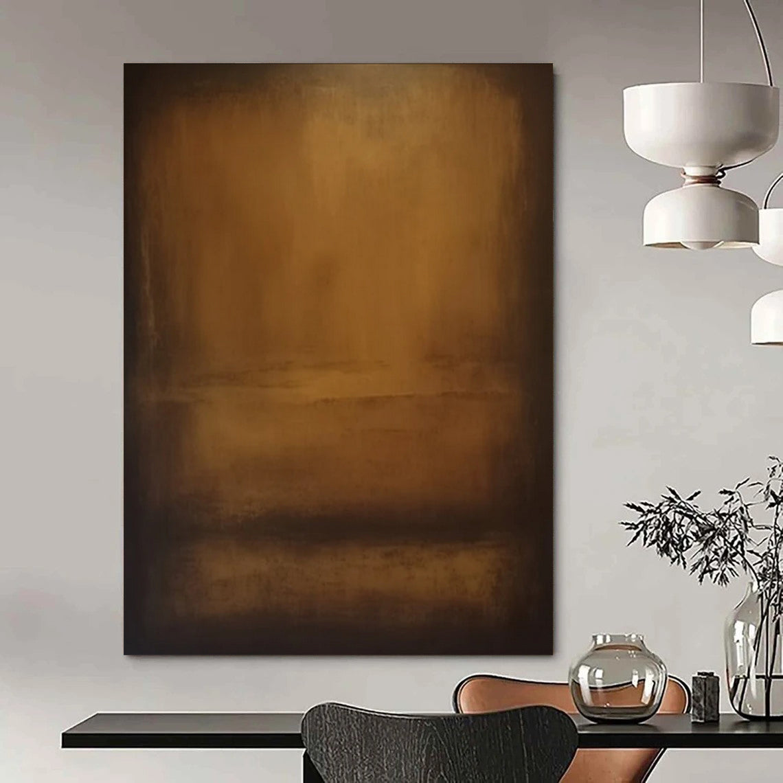 “Warm Brown Gradient” - Subtle Abstract Painting On Canvas DS372