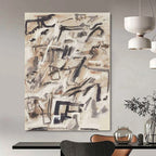 “Brown Abstract Chaos” - Dynamic Strokes in Earthy Tones Painting On Canvas DS143
