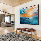 “Textured Sea Sunset” - Impasto Seascape Painting On Canvas DKS503