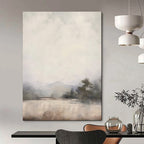 “Misty Mountain Lake in Neutral Tones” - Landscape Painting On Canvas PT2056