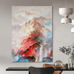 “Colorful Mountain Abstract” - Impressionist Landscape Painting On Canvas PT1348