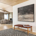 “Dark Gray - Light Gray Textures” - Monochromatic “Shadow Layers” Painting On Canvas PT1629