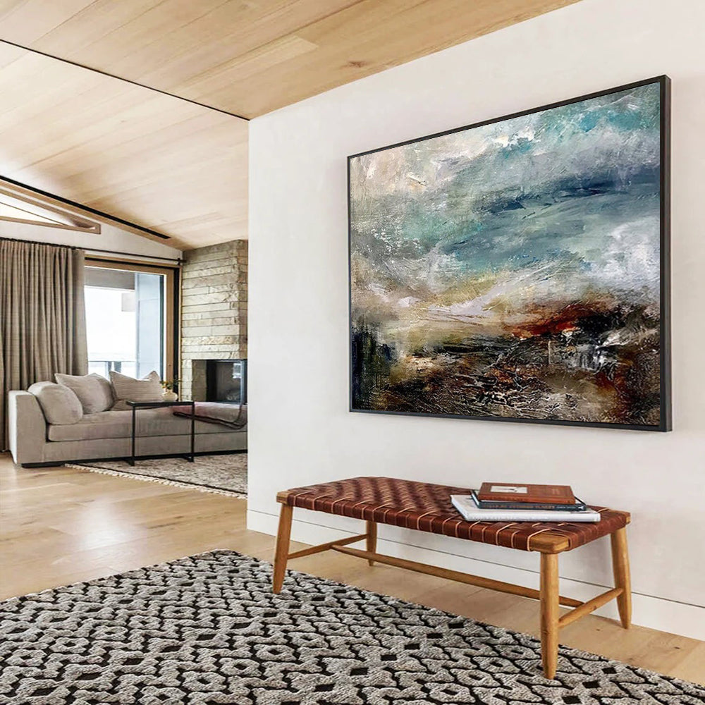 “Dynamic Abstract Impasto Seascape” - Textured Ocean Painting On Canvas PT015