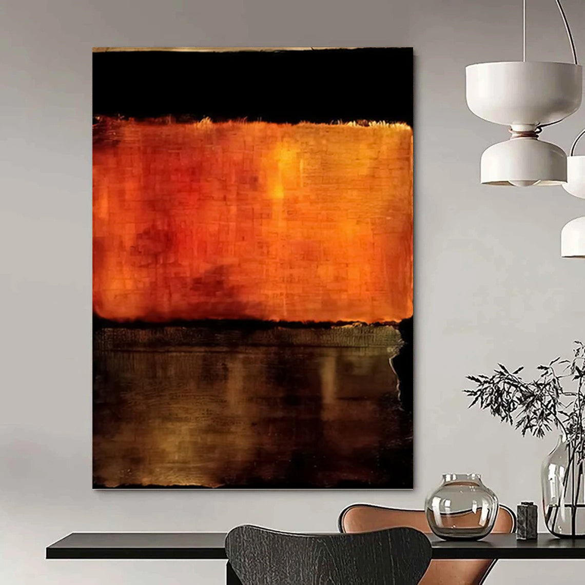 “Orange - Brown Abstract” - Abstract, Textured - Styled Painting On Canvas PT1612