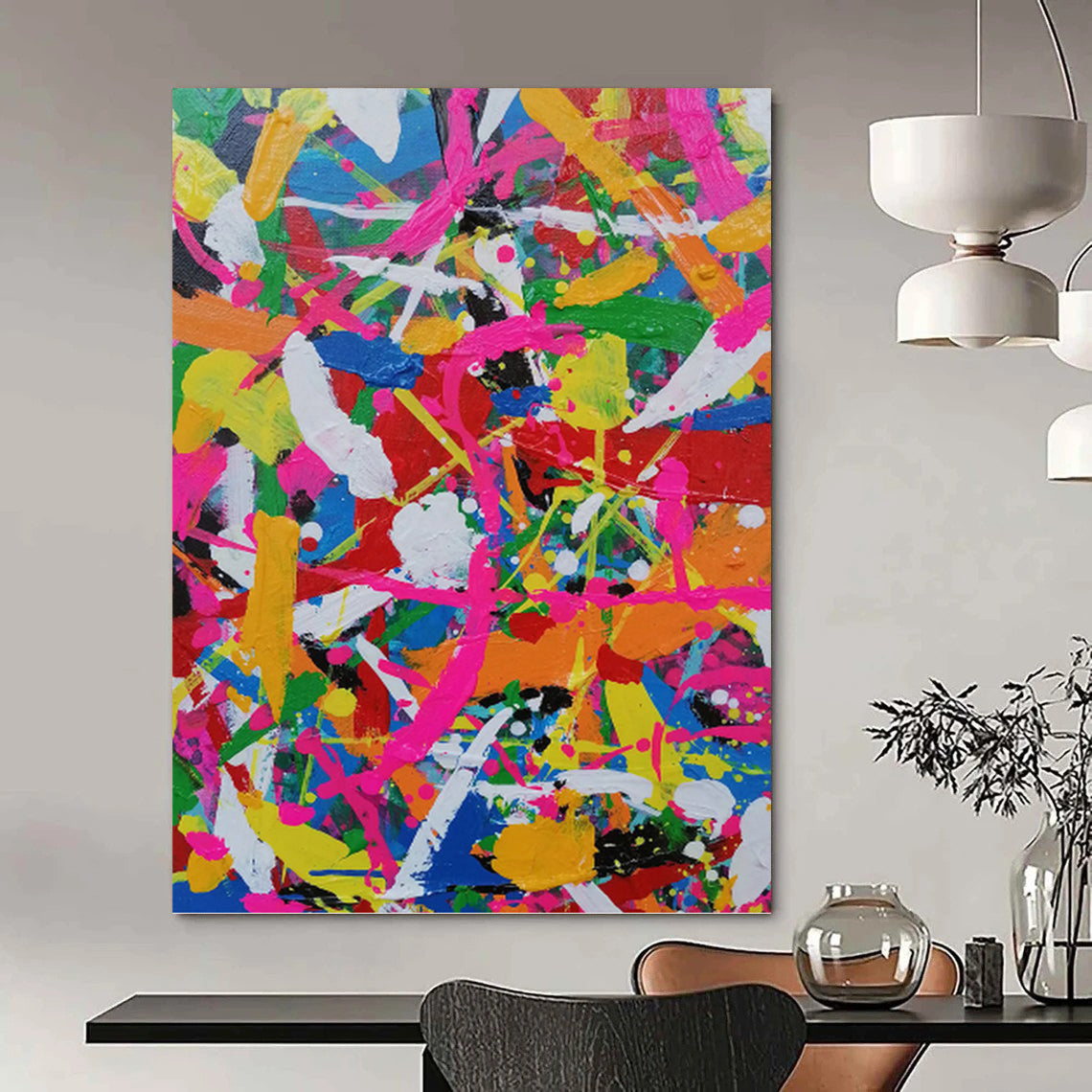 “Color - Explosion Abstract” - Abstract Expressionist Painting On Canvas PT1277