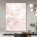 “Blush - White Abstract Burst” - Gentle Abstract Painting On Canvas PT1088
