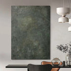 “Gray - Green Textured Subtle” - Understated Abstract Painting On Canvas PS0143