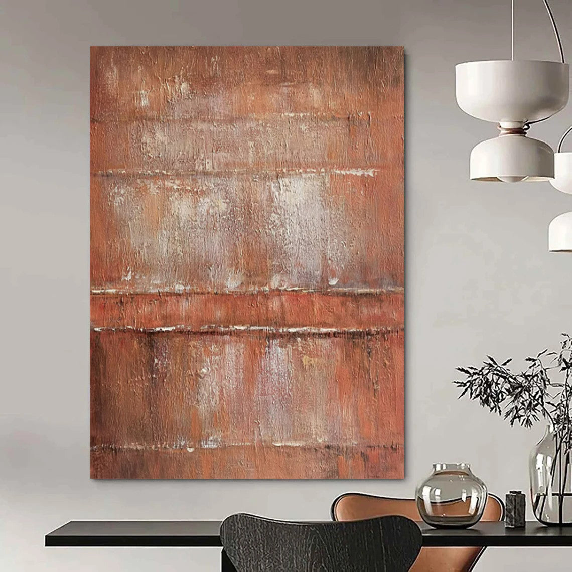 “Rusty Brown Textured” - Industrial Abstract Painting On Canvas PT2303