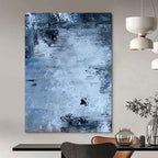“Cool Tones Abstract Flow” - Shades of Blue with Subtle Textures Painting On Canvas DS251