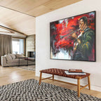 “Jazz Musician Portrait” - Expressive Portrait Painting, Great for Music Room & Urban Loft DKS636