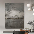 Gray with Textured Layers "Industrial Echo" Abstract Painting On Canvas PS1365