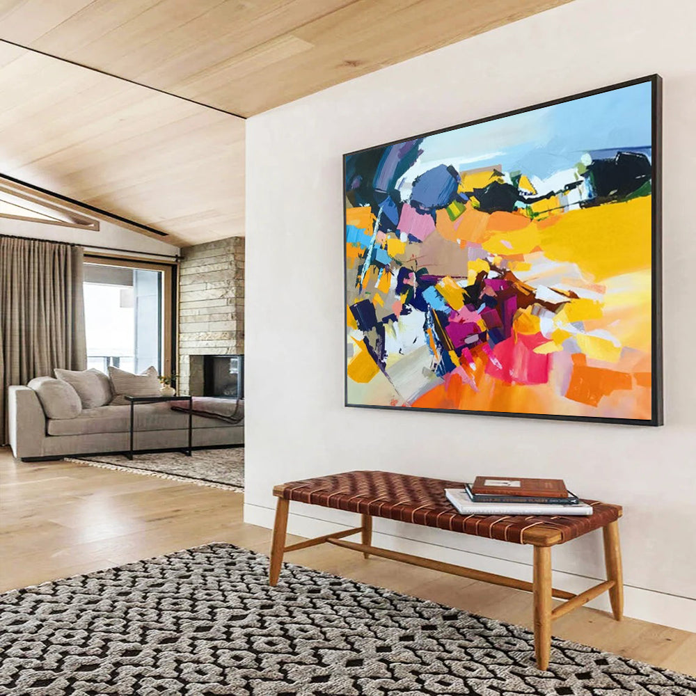 “Bold Color Block Abstract” - Dynamic Modern Painting On Canvas PT187