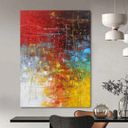“Vibrant Abstract Chaos” - Bold Colors & Dynamic Lines Painting On Canvas DS254
