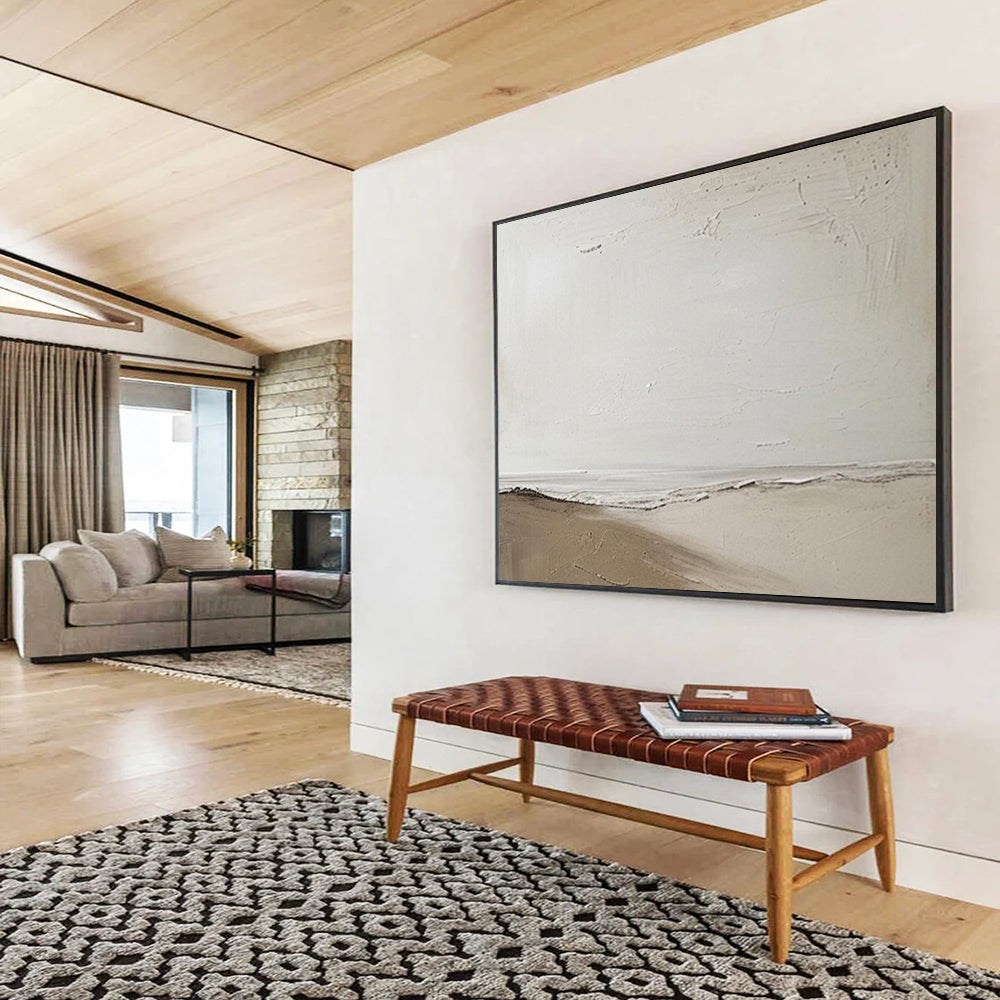 “Neutral Abstract Landscape” - Calm Tones “Serene Horizon” Painting On Canvas PT1658