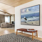 “Seascape with Rocks” - Realistic Coastal Painting On Canvas PT190