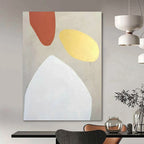 Terracotta, Gold, and White, "Elegant Simplicity" – Minimalist Abstract Painting On Canvas PS0996