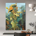 “Impasto Sunflower Field” - Impasto Floral Painting On Canvas PT1045