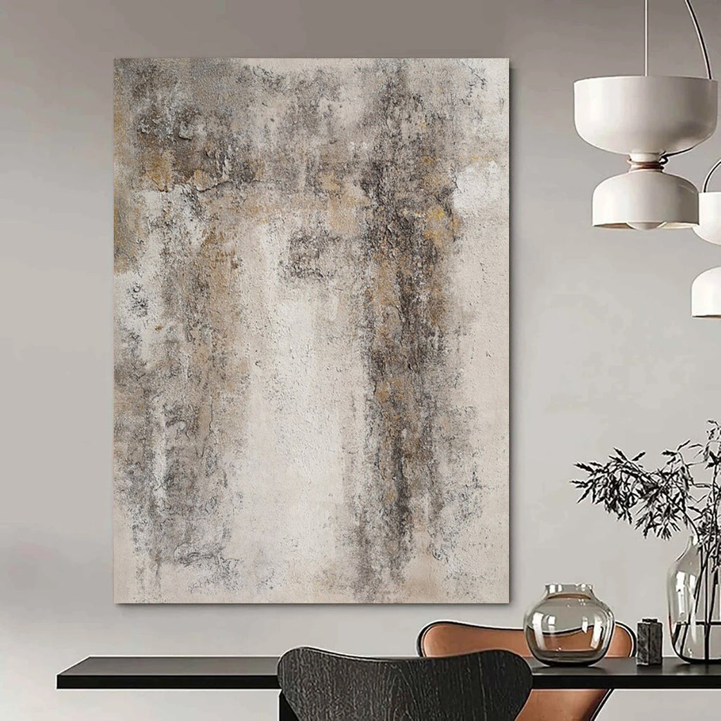 “Grey and Brown Textured Abstract” - Industrial - Inspired Painting On Canvas DS346